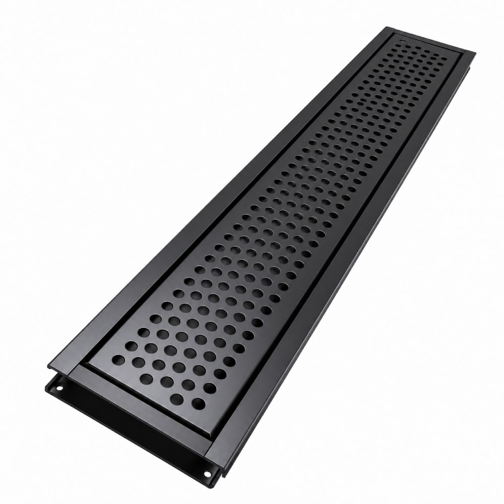 Grelha Perfurada em Inox JJM 20x100cm Preta - 1073