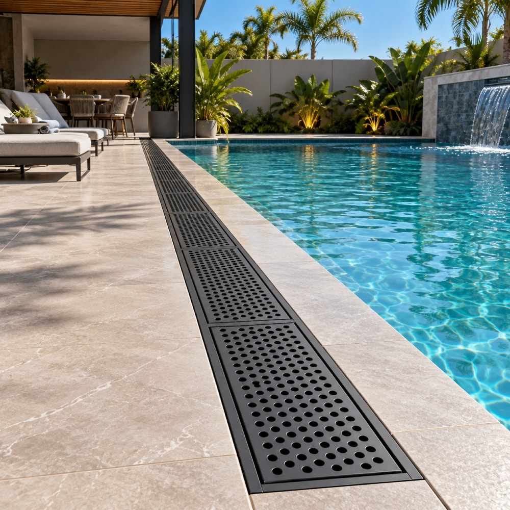 Grelha Perfurada em Inox JJM 20x100cm Preta - 1073