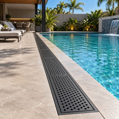 Grelha Perfurada em Inox JJM 20x100cm Preta - 1073
