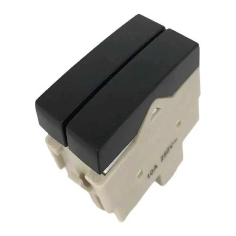 Interruptor Duplo Simples 10a Margirius Clean Ebony 10A 220v - 21792