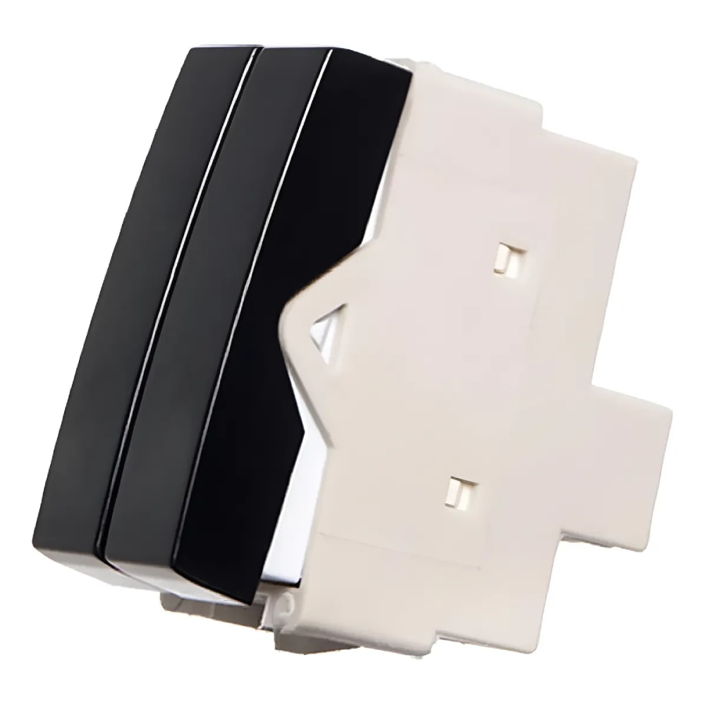 Interruptor Duplo Simples 10a Margirius Clean Ebony 10A 220v - 21792