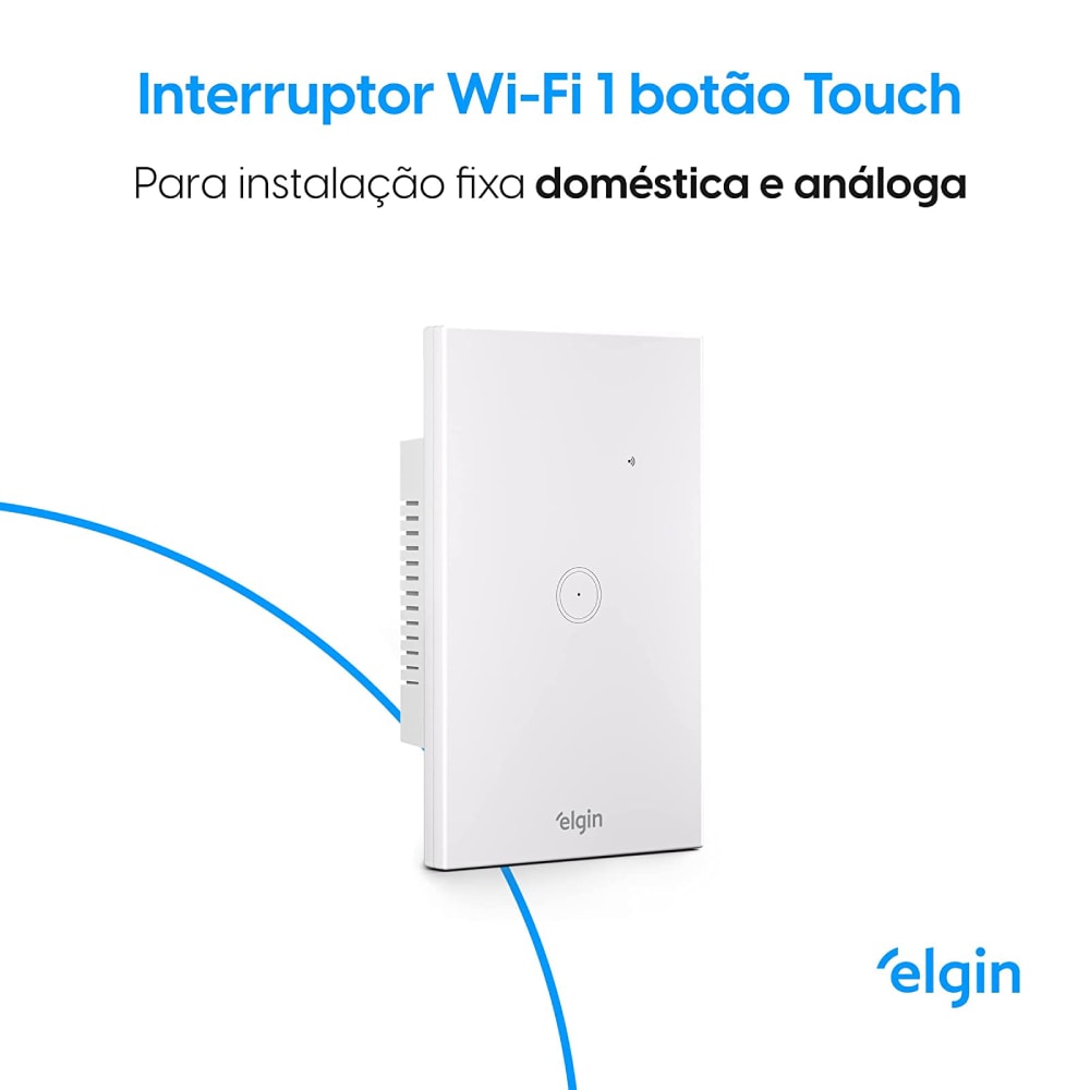 Interruptor Inteligente Com 1 Botão Touch Elgin Branco - 48INTWIFI100