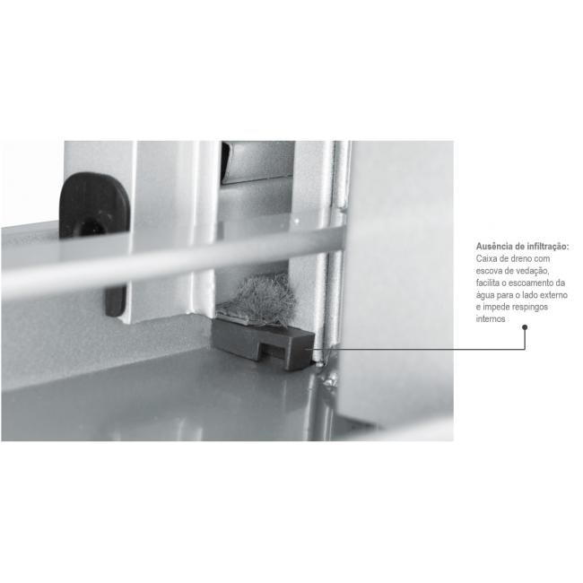 Janela de Aço de Correr 100x200x12cm Sasazaki Prátika Grade Elo 4 Folhas Branca 22.12.203-7