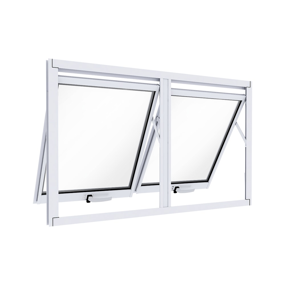 Janela de Alumínio 60x100x03cm Lucasa Duplo Horizontal Ideale Branco - B-I40015.0