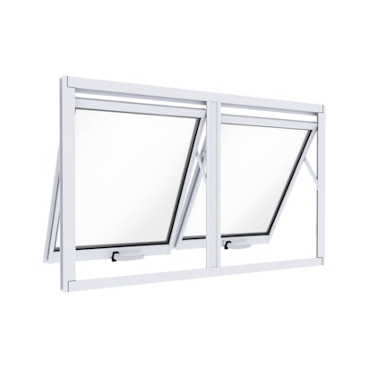 Janela de Alumínio 60x100x03cm Lucasa Duplo Horizontal Ideale Branco - B-I40015.0