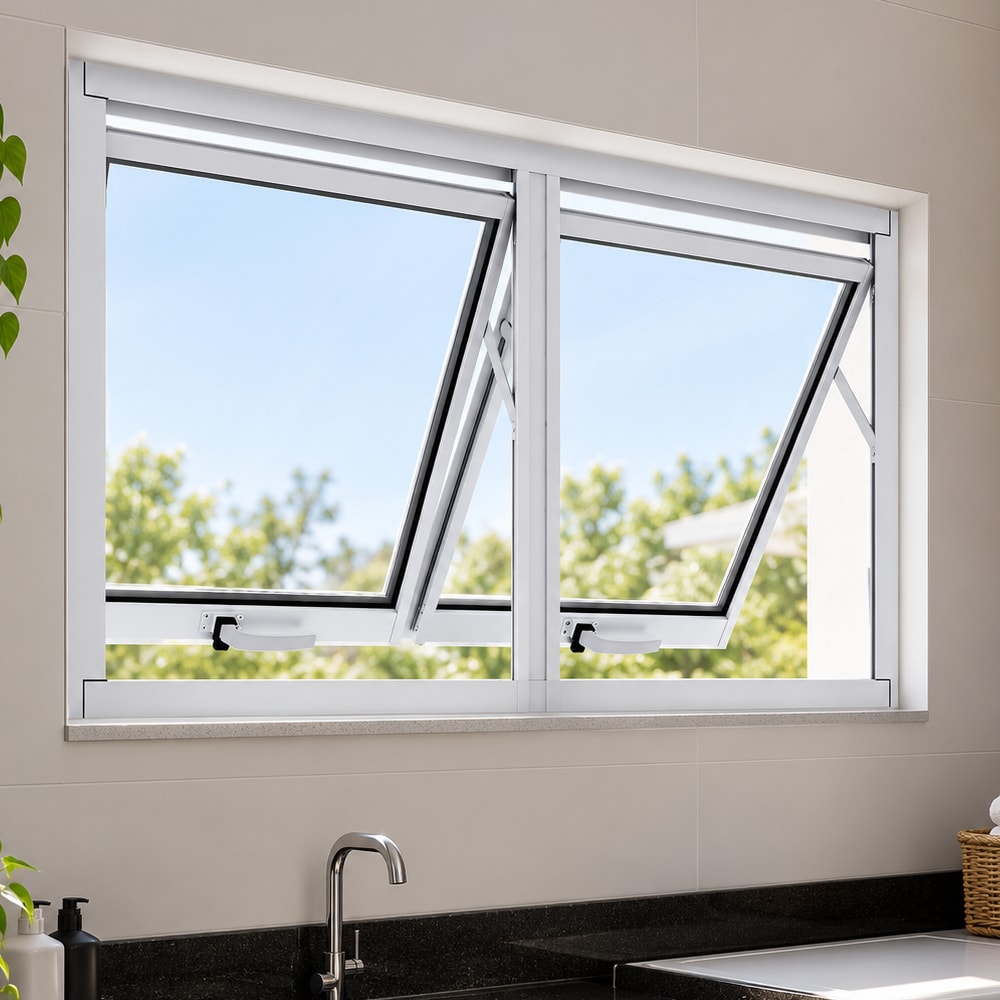 Janela de Alumínio 60x100x03cm Lucasa Duplo Horizontal Ideale Branco - B-I40015.0