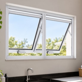 Janela de Alumínio 60x100x03cm Lucasa Duplo Horizontal Ideale Branco - B-I40015.0