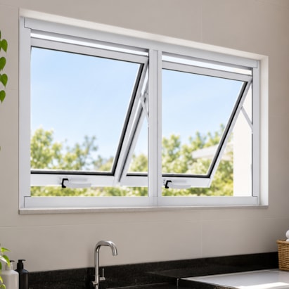 Janela de Alumínio 60x100x03cm Lucasa Duplo Horizontal Ideale Branco - B-I40015.0