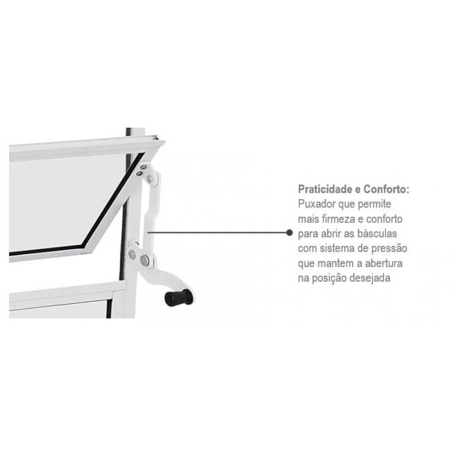 Janela de Alumínio Basculante 60x60x1,35cm Sasazaki Alumifit Branca - 78.30.102-3