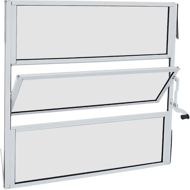 Janela de Alumínio Basculante 60x60x1,35cm Sasazaki Alumifit Branca - 78.30.102-3
