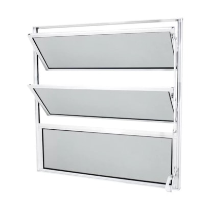 Janela de Alumínio Basculante 60x60x2,3cm CRV Classic Vidro Mini Boreal Branca - 600516