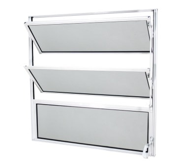 Janela de Alumínio Basculante 80x60x2,3cm CRV Classic Vidro Mini Boreal Branca - 600517