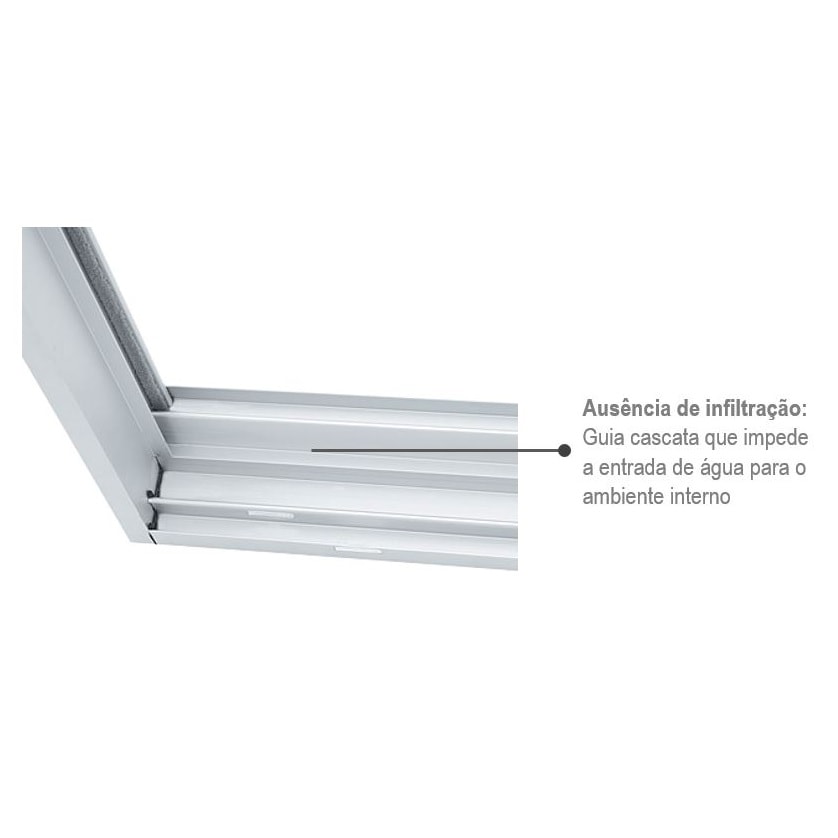 Janela de Alumínio de Correr 100x120x6.54cm Sasazaki Alumislim Grade 2 Folhas Branca - 78.11.605-6