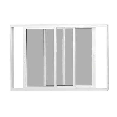 Janela de Alumínio de Correr 100x150x10cm CRV Nobre 3 Folhas Branca - 993363