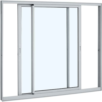 Janela de Alumínio de Correr 100x150x6,4cm Sasazaki Alumifort 2 Folhas Branca - 71.15.190-5