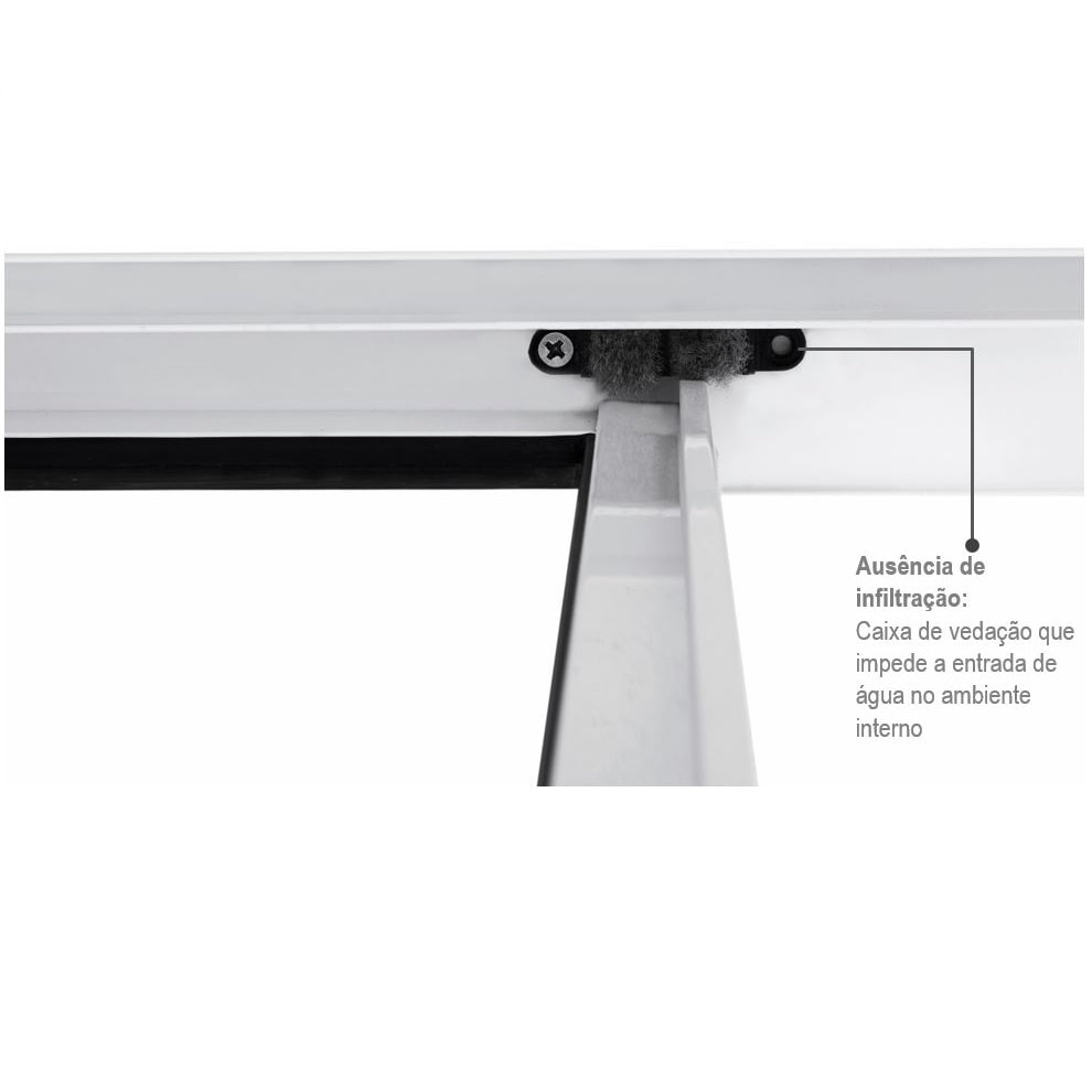 Janela de Alumínio de Correr 100x150x6.54cm Sasazaki Alumifit Grade Classic 4 Folhas Branca - 78.10.601-8