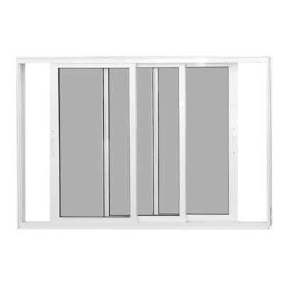 Janela de Alumínio de Correr 100x200x10cm CRV Nobre 3 Folhas Branca - 993364