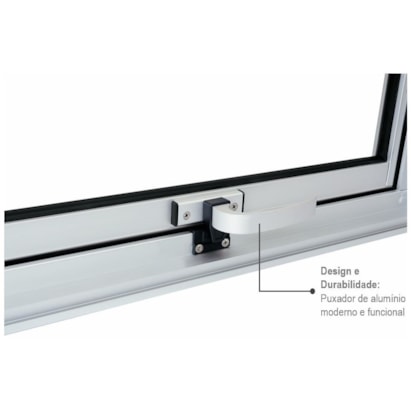 Janela de Alumínio Maxim-ar 60x60x4,7cm Sasazaki Alumislim Branca - 78.20.102-9