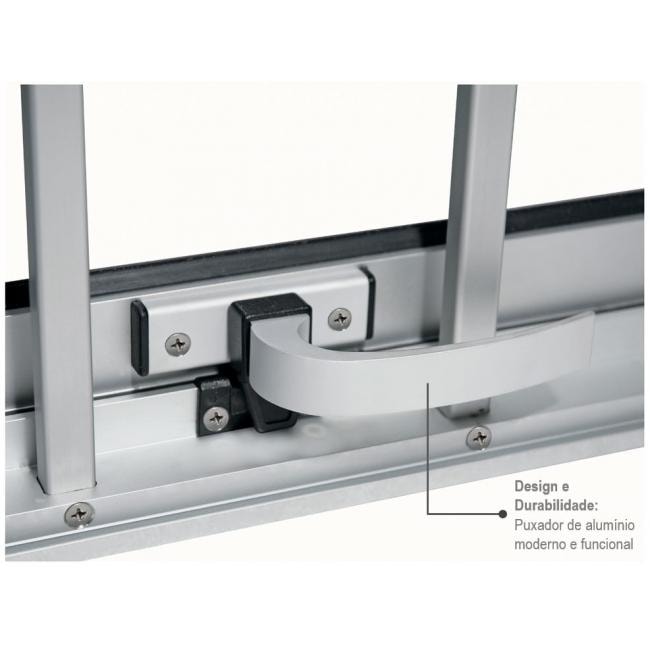 Janela de Alumínio Maxim-ar 60x80x07cm Sasazaki Alumifort Grade Classic Branca - 72.05.424-5