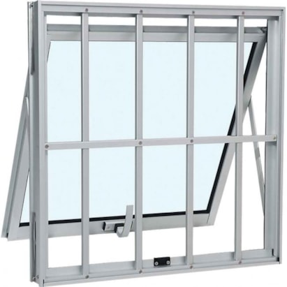 Janela de Alumínio Maxim-ar 60x80x07cm Sasazaki Alumifort Grade Classic Branca - 72.05.424-5