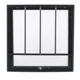 Janela de Alumínio Maxim-ar 80x60x4,2cm CRV Black Smart Grade Vidro Mini Boreal Preta - 996033