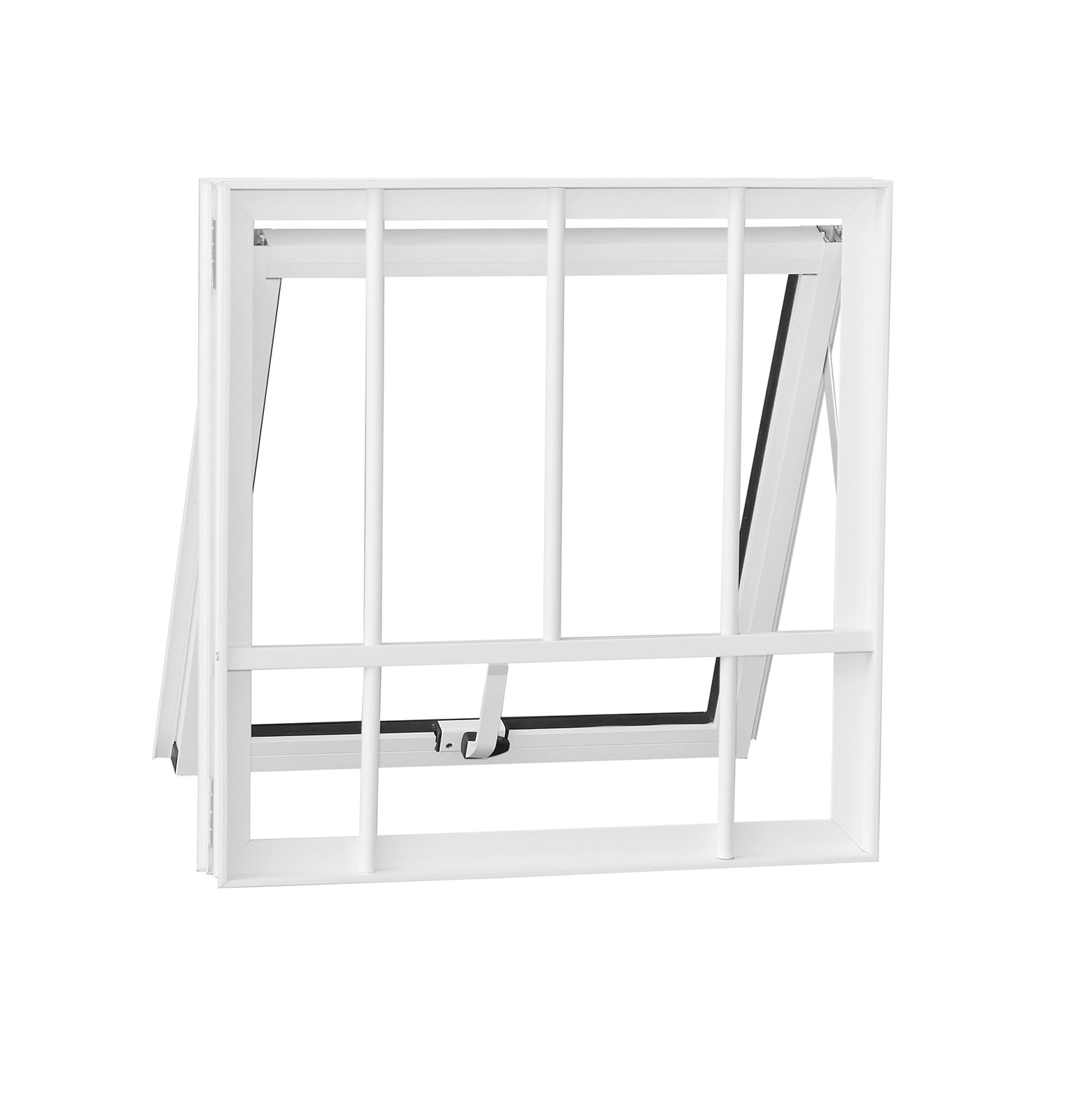 Janela de Alumínio Maxim-ar 80x60x4,8cm CRV Nobre com Grade Vidro Mini Boreal Branca - 600433