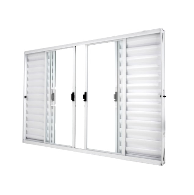 Janela de Alumínio Veneziana 100x120x08cm CRV Classic 6 Folhas Branca - 003222