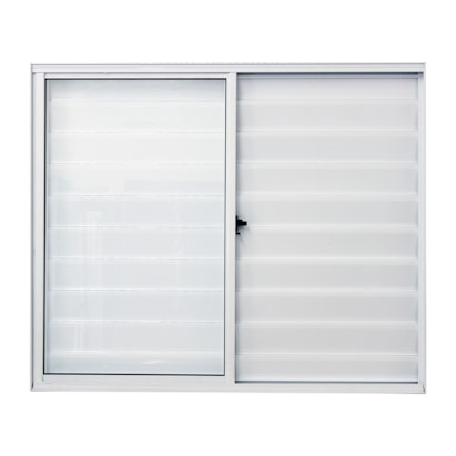 Janela de Alumínio Veneziana 100x150x08cm CRV Classic 3 Folhas Branca - 3023