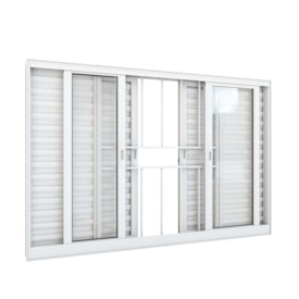 Janela de Alumínio Veneziana 100x150x11cm Lucasa Com 4 Folhas Móveis Branca - 9041.0