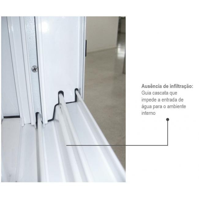 Janela de Alumínio Veneziana 100x150x14cm Sasazaki Aluminium Grade Classic 6 Folhas Branca - 70.05.601-1