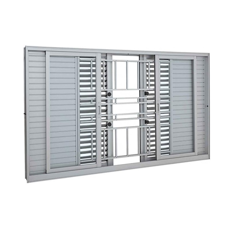 Janela de Alumínio Veneziana 100x150x14cm Sasazaki Aluminium Grade Classic 6 Folhas Branca - 70.05.601-1