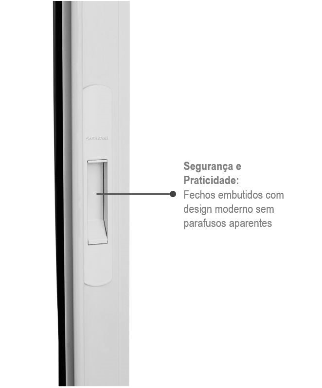 Janela de Alumínio Veneziana 100x150x8,7cm Sasazaki Alumifort 3 Folhas Branca - 70.25.180-9