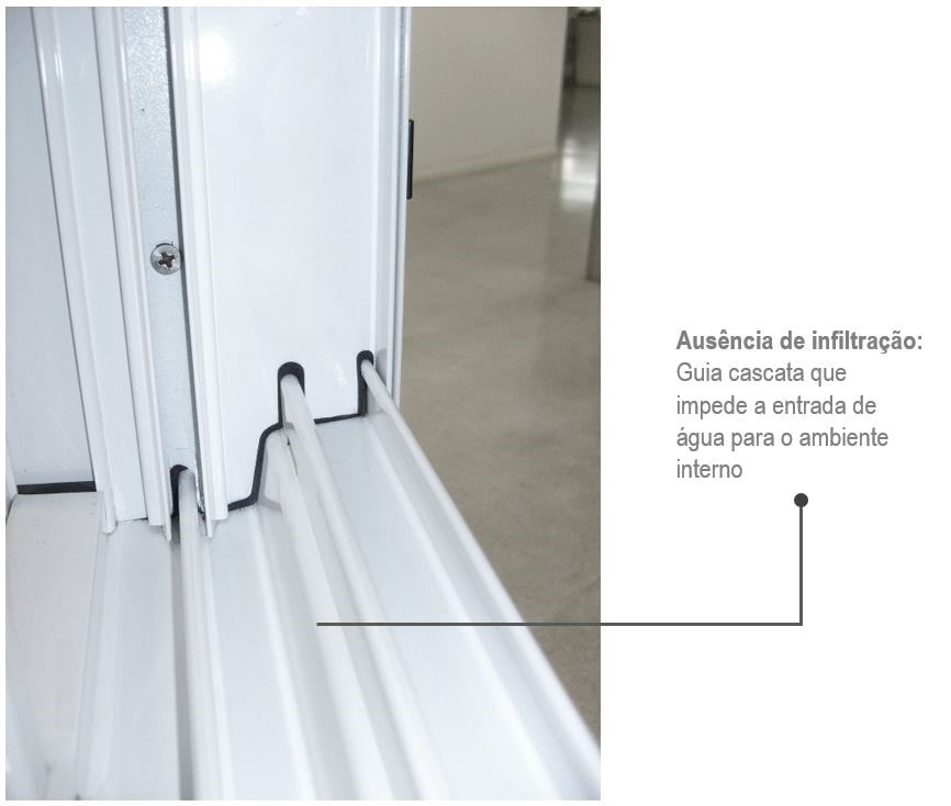 Janela de Alumínio Veneziana 100x150x8,7cm Sasazaki Alumifort 3 Folhas Branca - 70.25.180-9