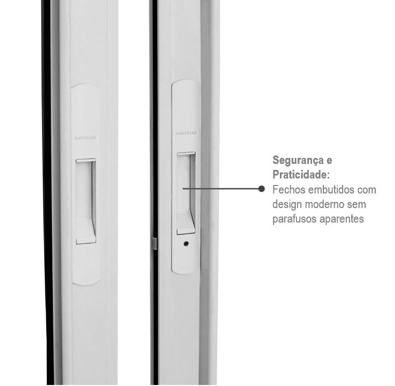 Janela de Alumínio Veneziana 100x150x8,7cm Sasazaki Alumifort 6 Folhas Branca - 70.25.183-3