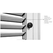 Janela de Alumínio Veneziana Sasazaki Aluminium com Grade Classic 6 Folhas 100x150x14cm Branca - 70.05.601-1