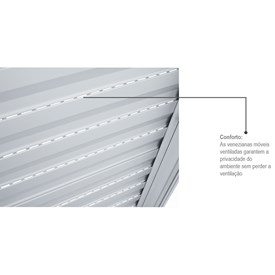 Janela de Alumínio Veneziana Sasazaki Alumislim com Grade Horizontal 6 Folhas 100x150x7,6cm Branca - 78.00.602-1