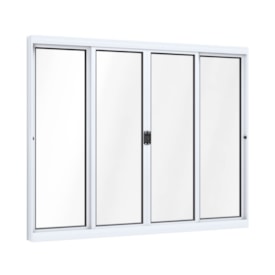 Janela de Correr Alumínio 100x150x05cm Lucasa Ideale sem Grade 2 Folhas Móveis Branco - 9381.0