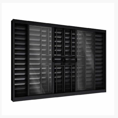 Janela de Correr Alumínio 150X100X12cm CRV Standard 6 Folhas 2 Fix com Grade Black - 998267
