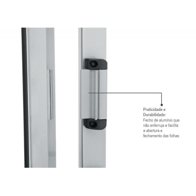 Janela de Correr de Aço 100x120x8,1cm Sasazaki Kompacta Grade Quadriculada 2 Folhas Branca - 22.22.600-2