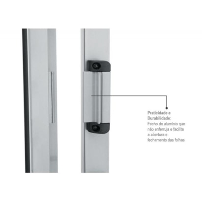 Janela de Correr de Aço 100x120x8,1cm Sasazaki Kompacta Grade Quadriculada 2 Folhas Branca - 22.22.600-2