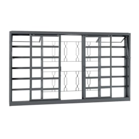 Janela de Correr de Aço 100x150x12cm CRV Extra Grade Elo 4 Folhas - 992725