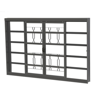 Janela de Correr de Aço 100x150x12cm CRV Extra Grade Elo 4 Folhas - 992725
