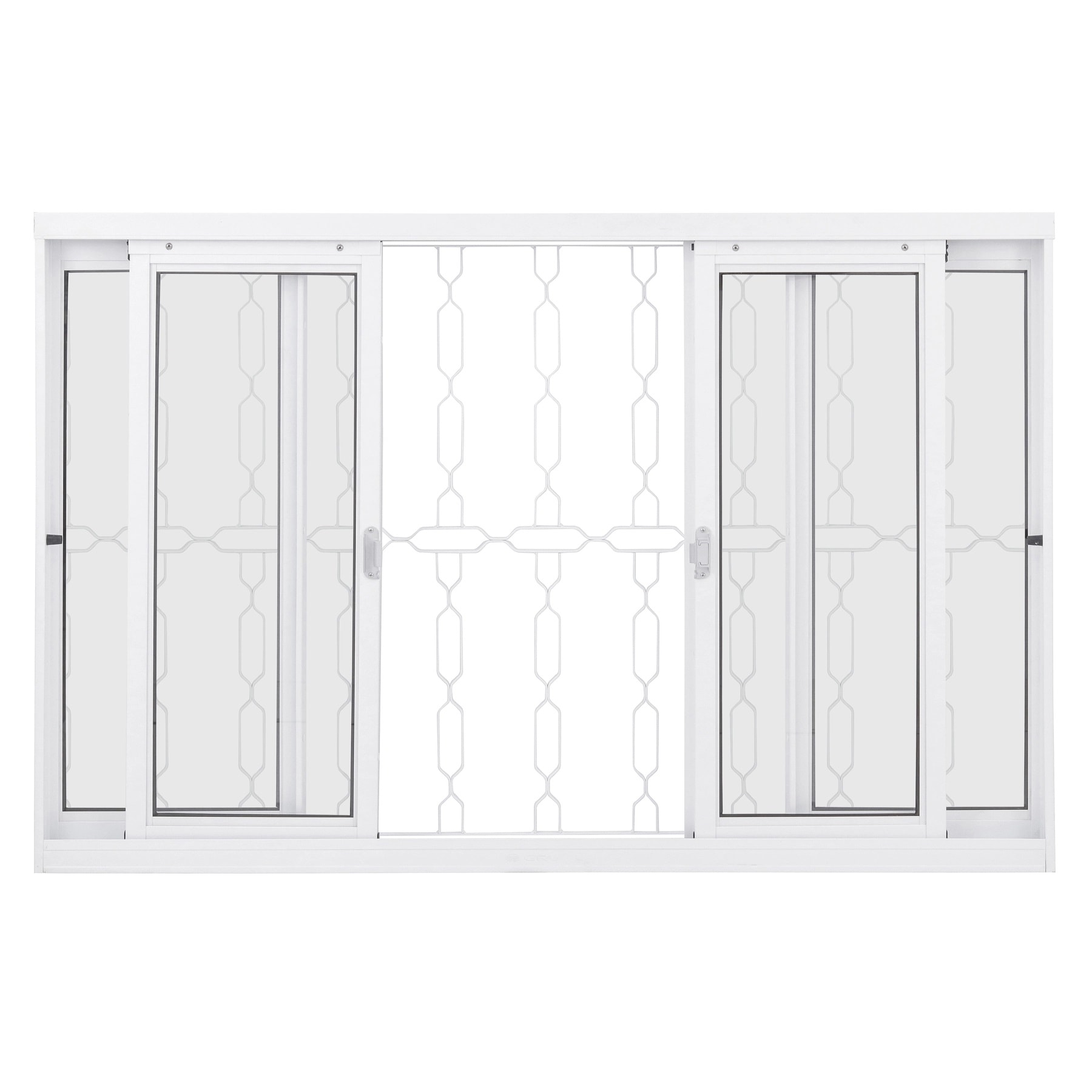 Janela de Correr de Aço 100x150x12cm CRV Ideal Grade Elo 4 Folhas Branca - 992438