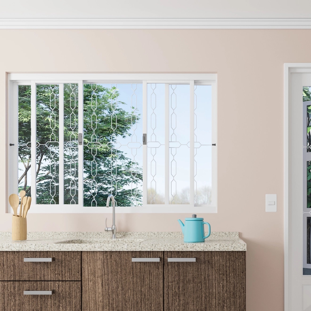 Janela de Correr de Aço 100x150x12cm CRV Ideal Grade Elo 4 Folhas Branca - 992438