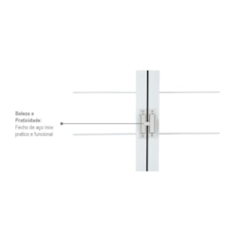 Janela de Correr de Aço 100x150x12cm Sasazaki Kompacta Grade Quadriculada 4 Folhas Branca - 22.22.700-9