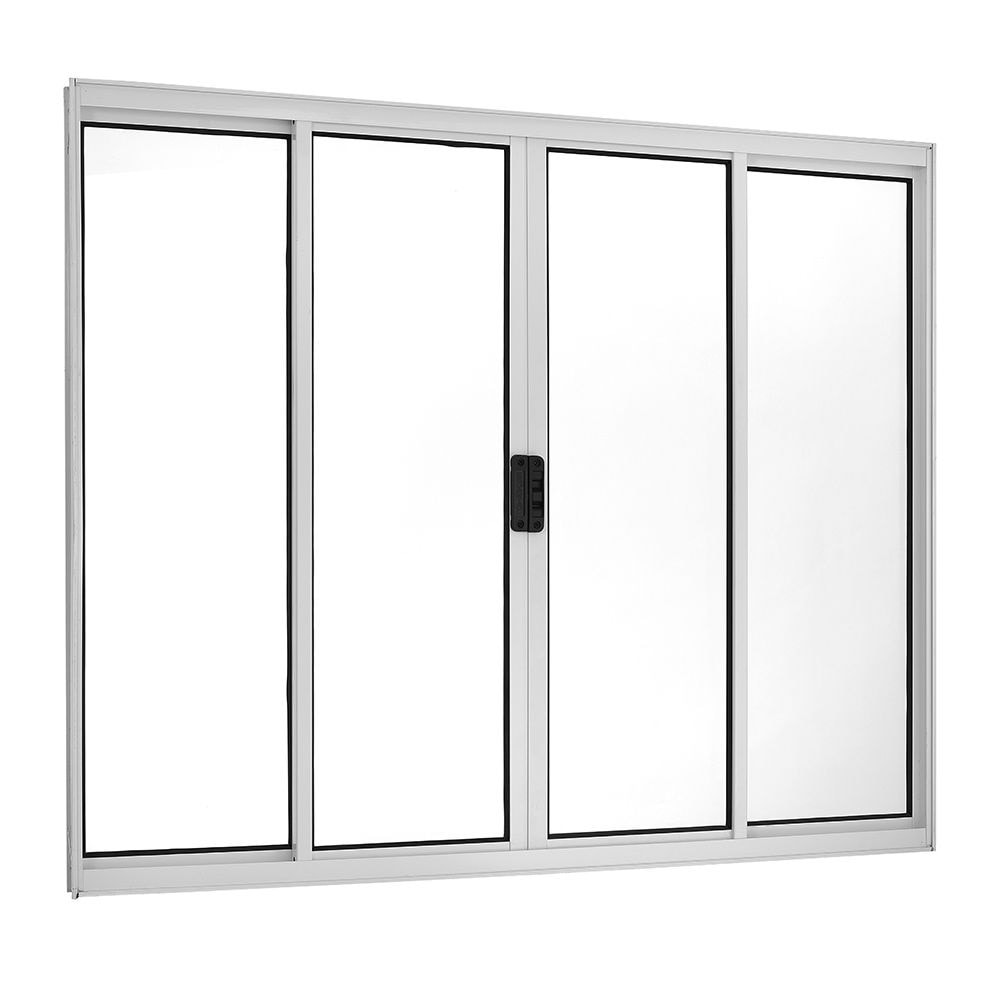 Janela de Correr de Aço 120x100x06cm CRV Extra 4 Folhas Branca