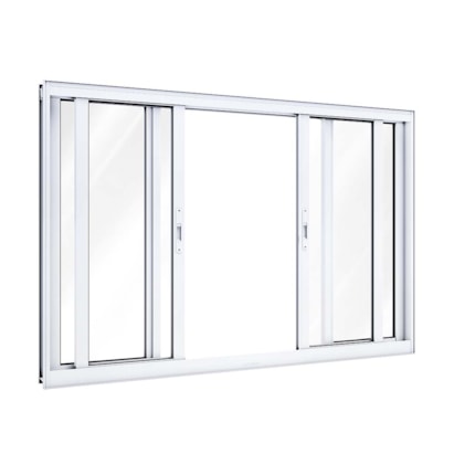Janela de Correr em Alumínio 100x200x10,5cm Lucasa Sem Grade Branca - 9026.0