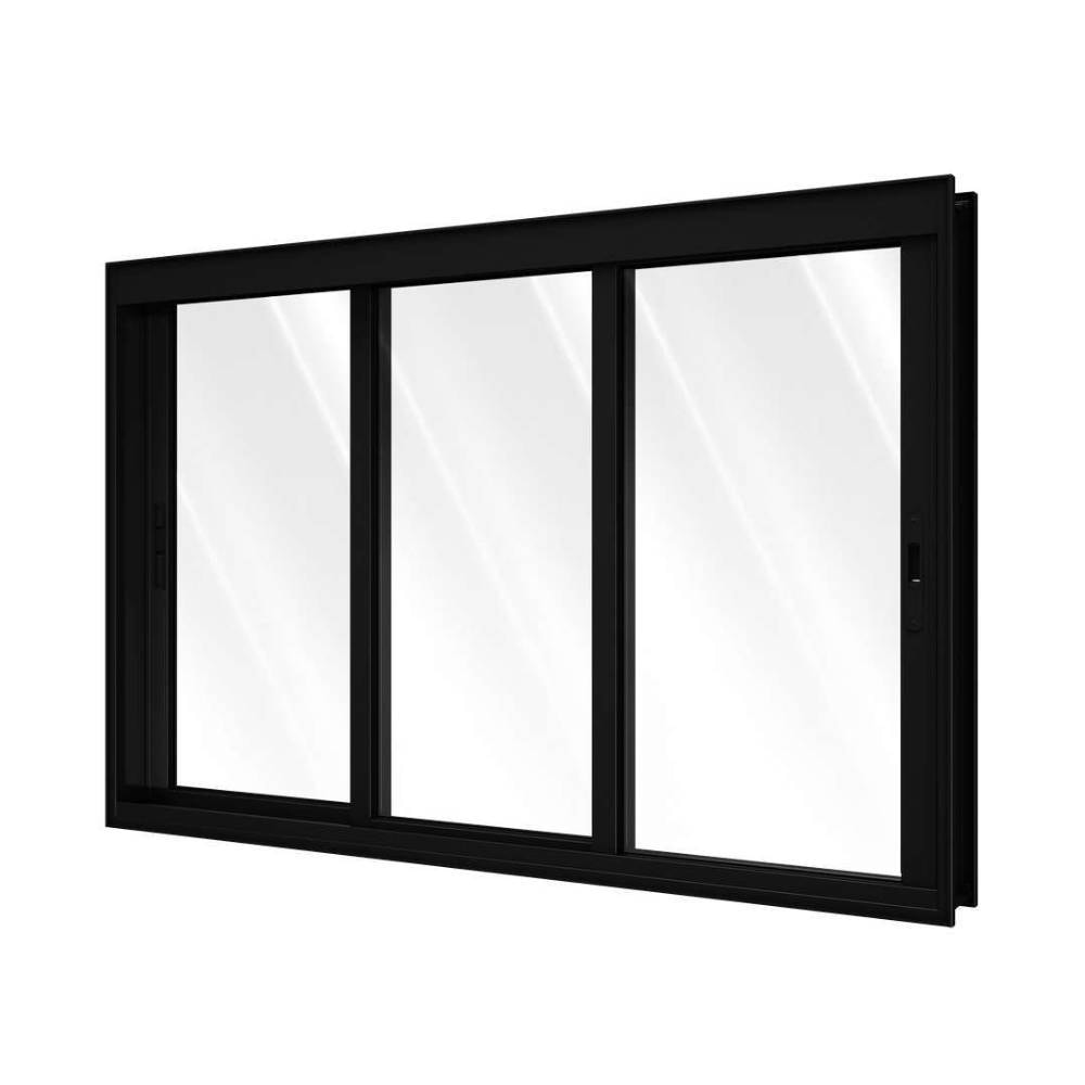 Janela de Correr em Alumínio 100x200x14cm Lucasa sem Grade Preta - P9036.0