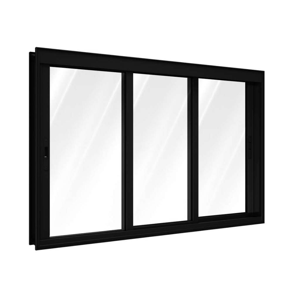 Janela de Correr em Alumínio 100x200x14cm Lucasa sem Grade Preta - P9036.0