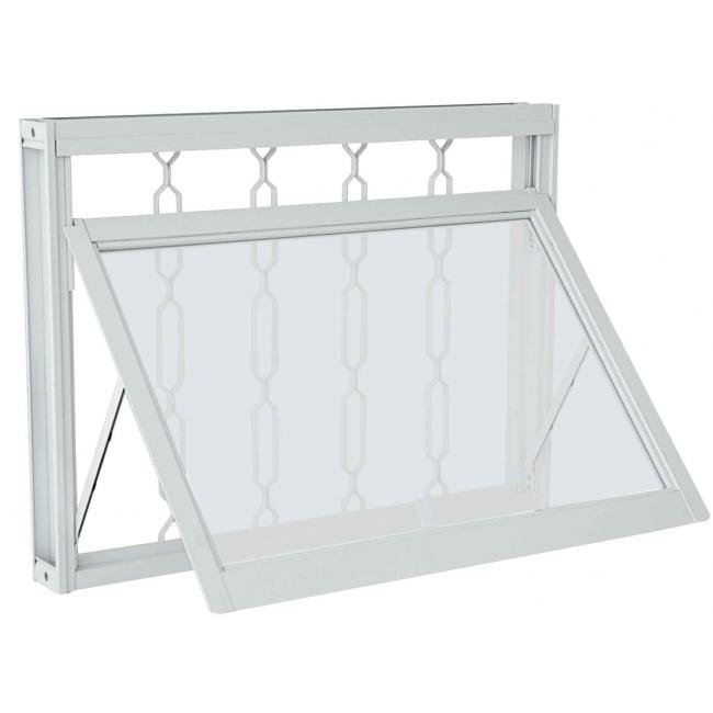 Janela Maxim-ar de Aço 60x60x08cm Sasazaki Prátika Grade Elo Branca - 24.16.243-5